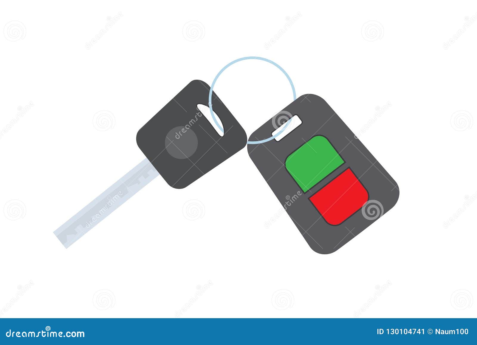 Cartoon Car Key Isolated On White Background Stock Vector