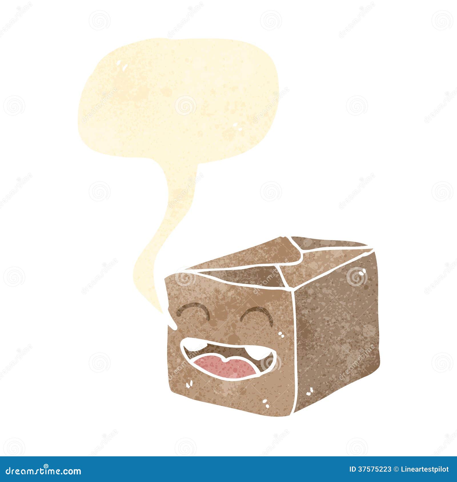 Cartoon Cardboard Box with Face Stock Vector Illustration of drawing