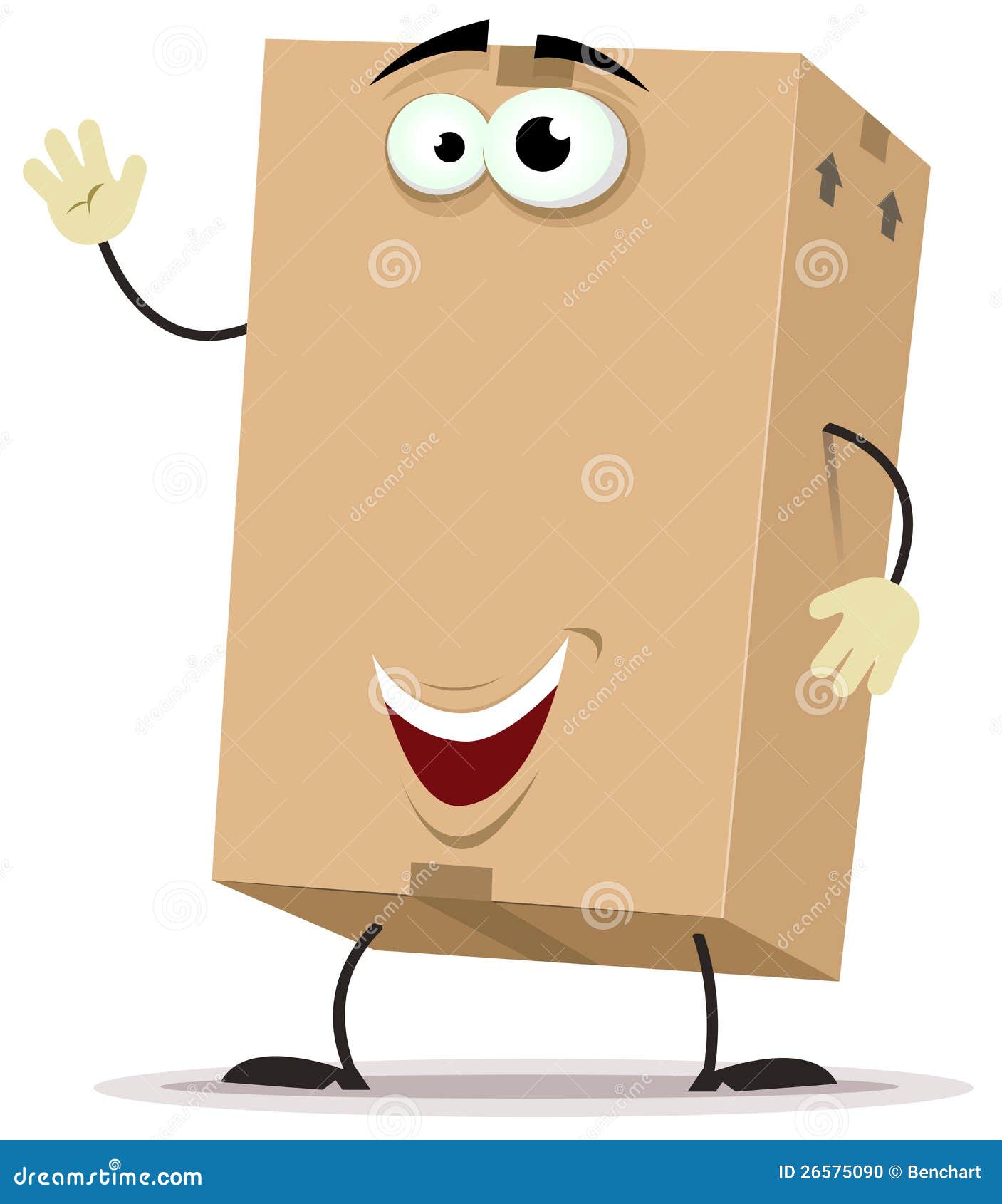 Cartoon Cardboard Delivery Character Stock Vector - Illustration of market,  retail: 26575090