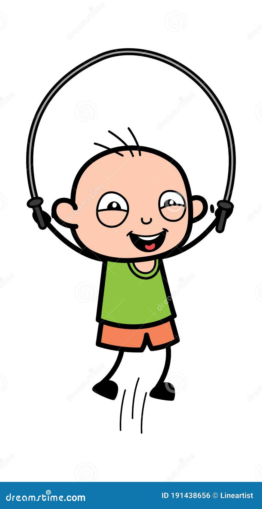 Desenho Animado Careca Com Carrinho De Bebê Ilustração Stock