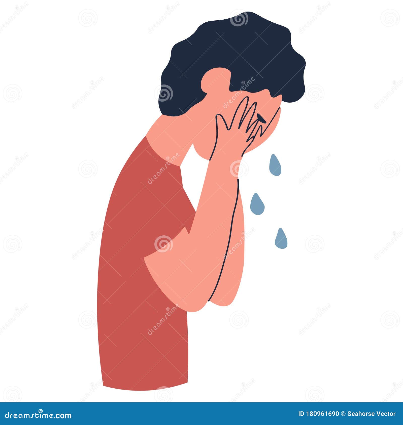 Cartoon of Casual Upset Man are Crying Sad Expression, Resentment and Pain,  the Mood of People Isolated on White Stock Vector - Illustration of office,  comic: 180961690