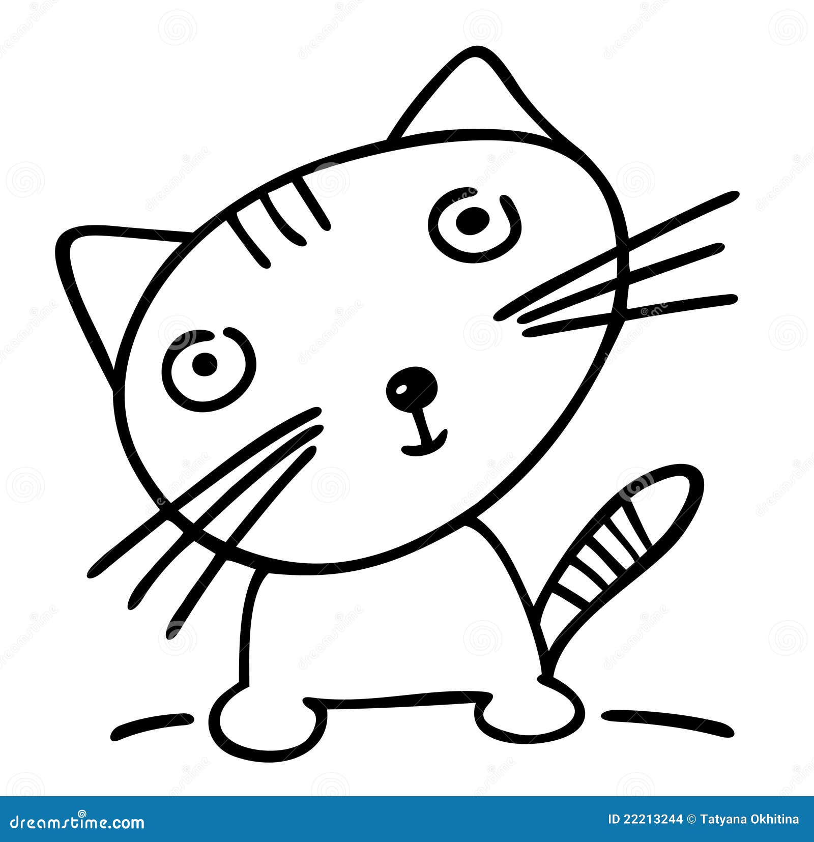 Cartoon cat stock vector. Illustration of drawing, amusing - 22213244