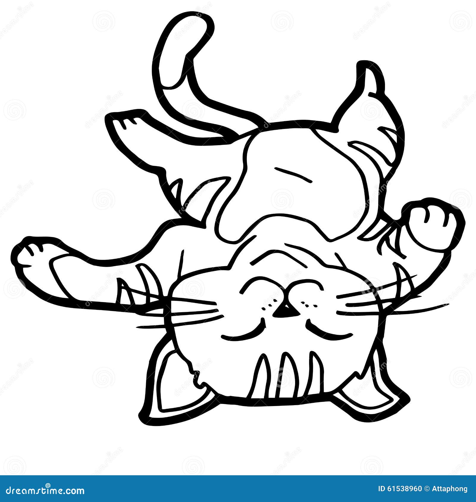 Cartoon Cat Coloring Page stock vector. Illustration of ...