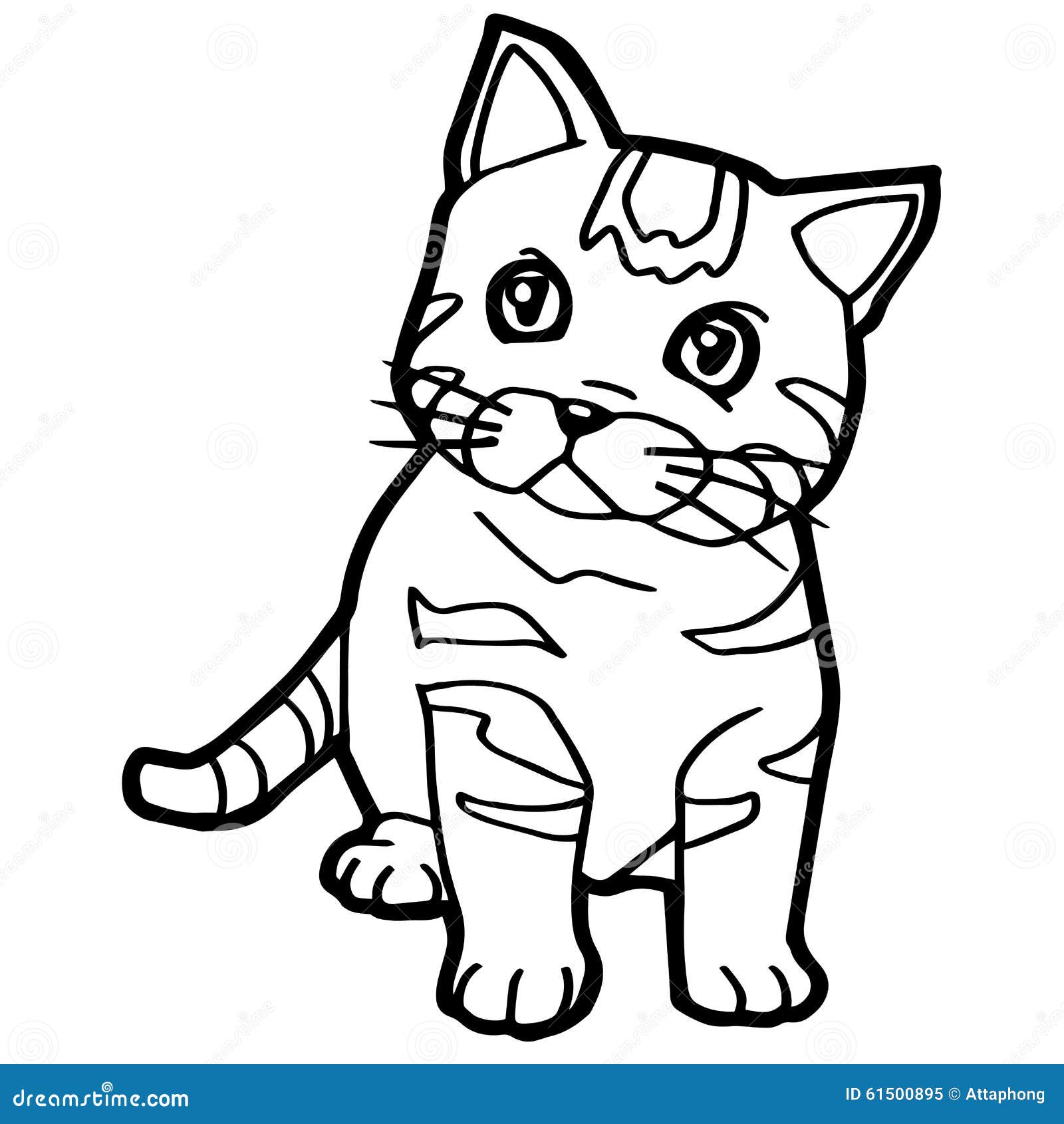 Cartoon Cat Coloring Page Vector Stock Vector - Illustration of vector