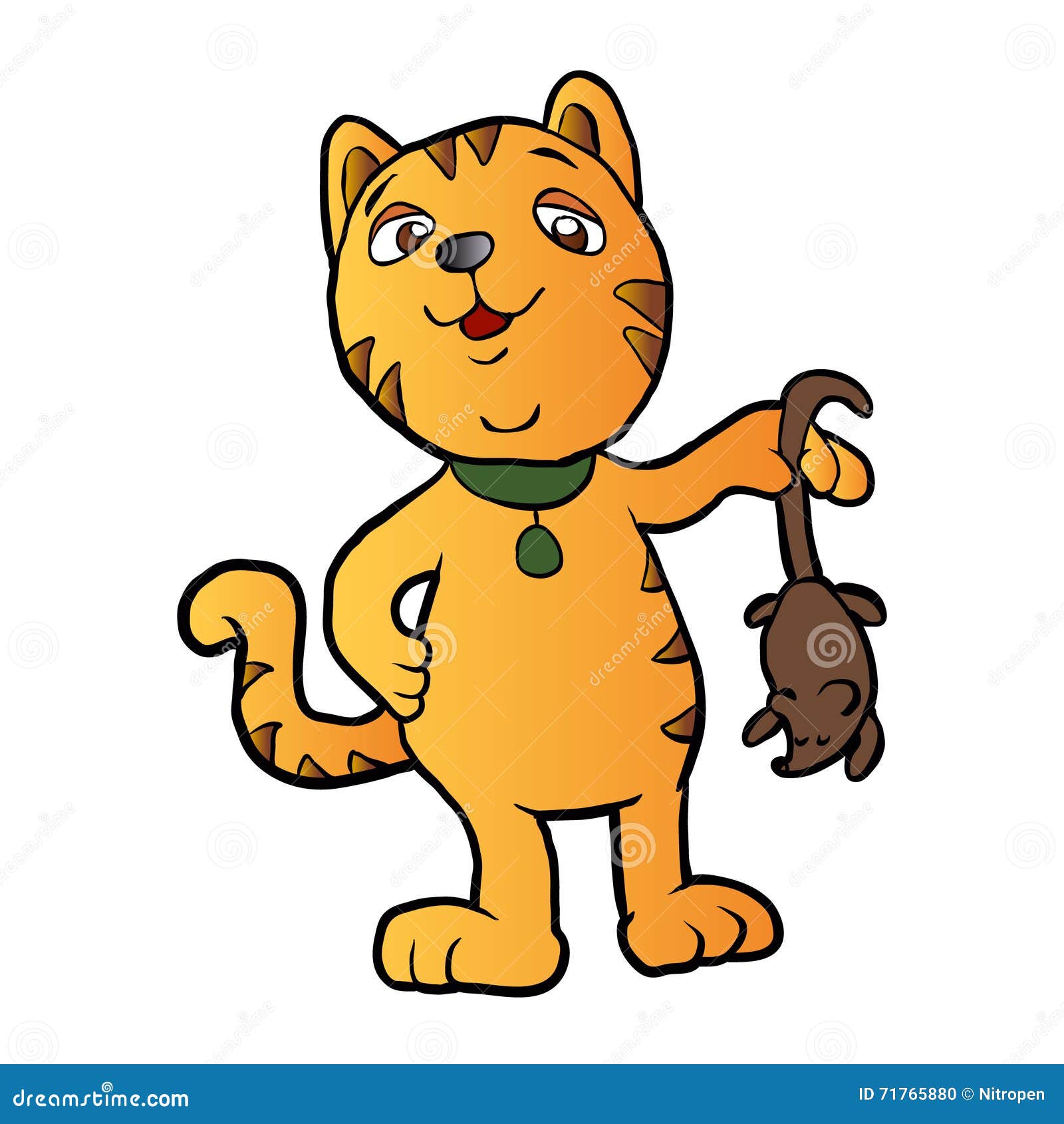  Cartoon  Cat  With Dead Mouse Stock Vector Illustration of 