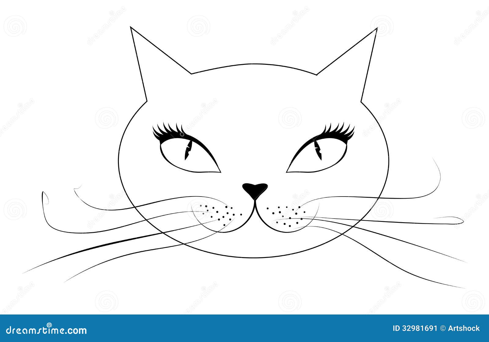 Cartoon Cat Face Stock Image Image 32981691