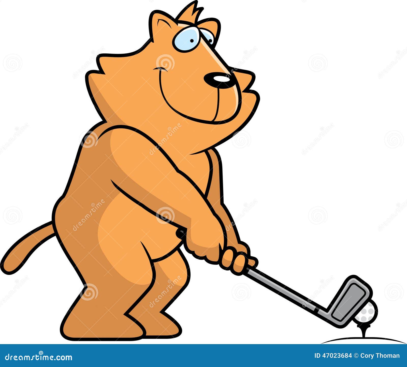 Cartoon Cat Golfing Stock Vector Image 47023684 intended for golfing cat with regard to Comfy