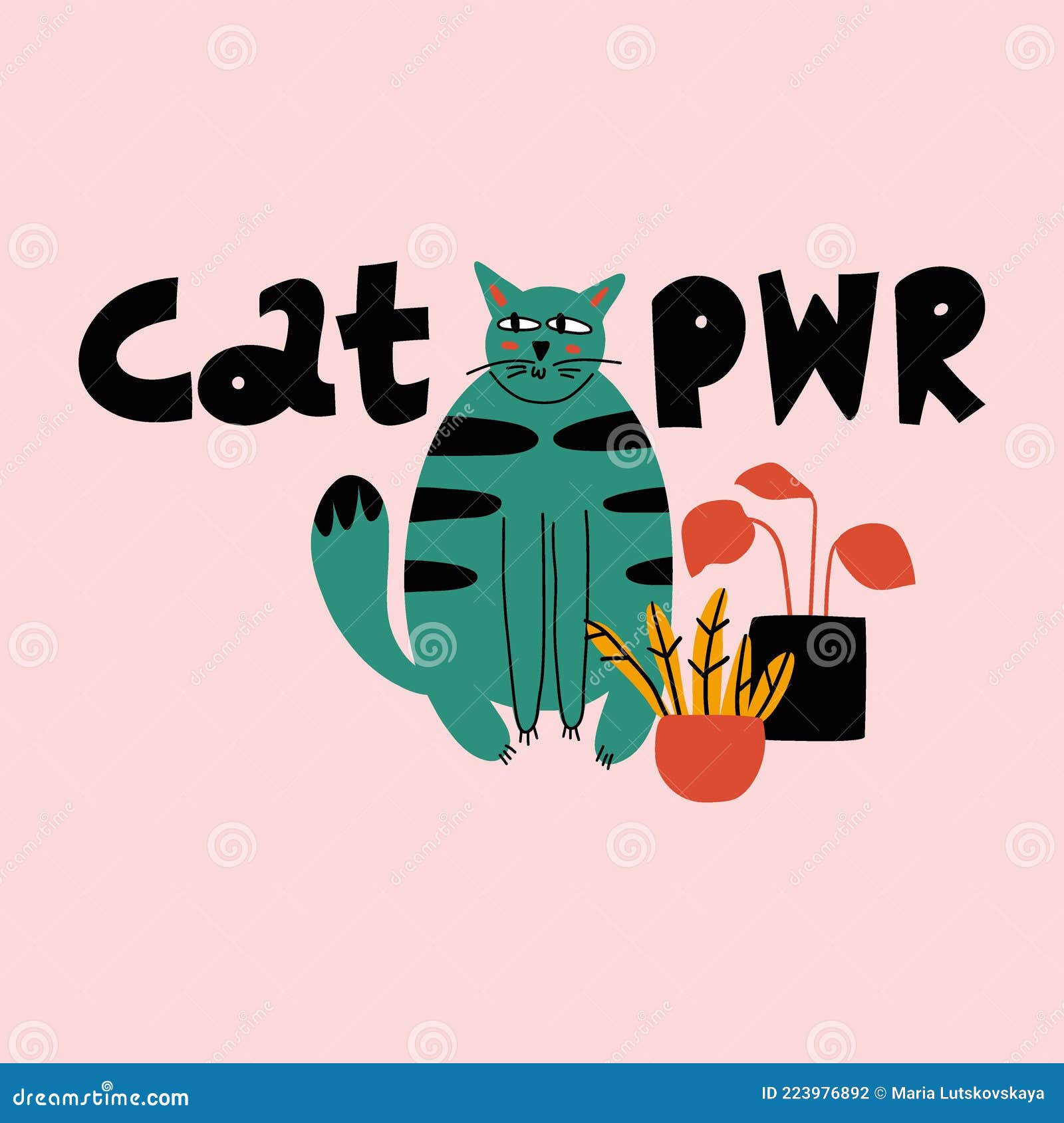 Cartoon cat. Funny Pets vector illustration. - Stock