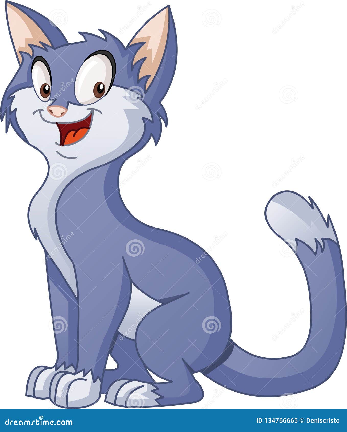 Cartoon Cat. Vector Illustration of Funny Happy Animal Stock Vector -  Illustration of cute, funny: 134766665