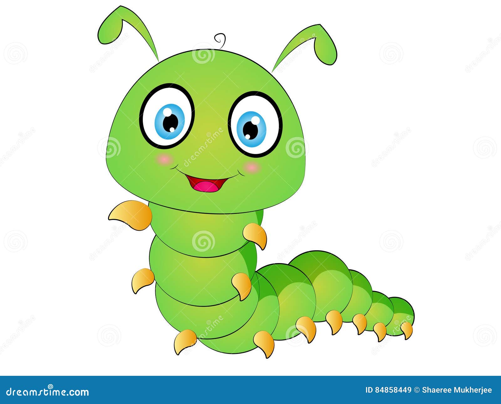 Cartoon Caterpillar Clip Art Stock Vector - Illustration of character,  slime: 84858449