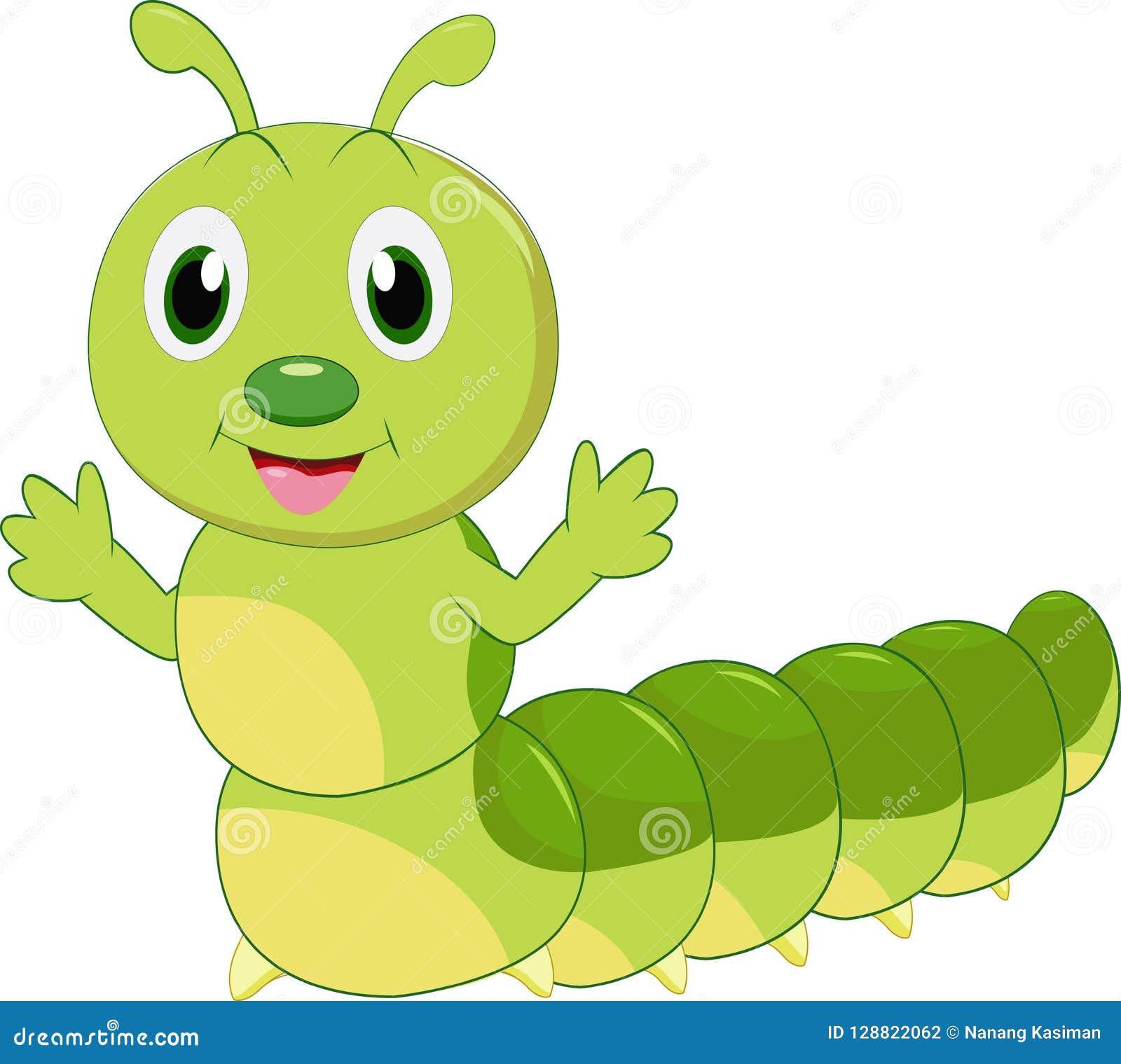 Cartoon Caterpillar Isolated on White Background Stock Vector