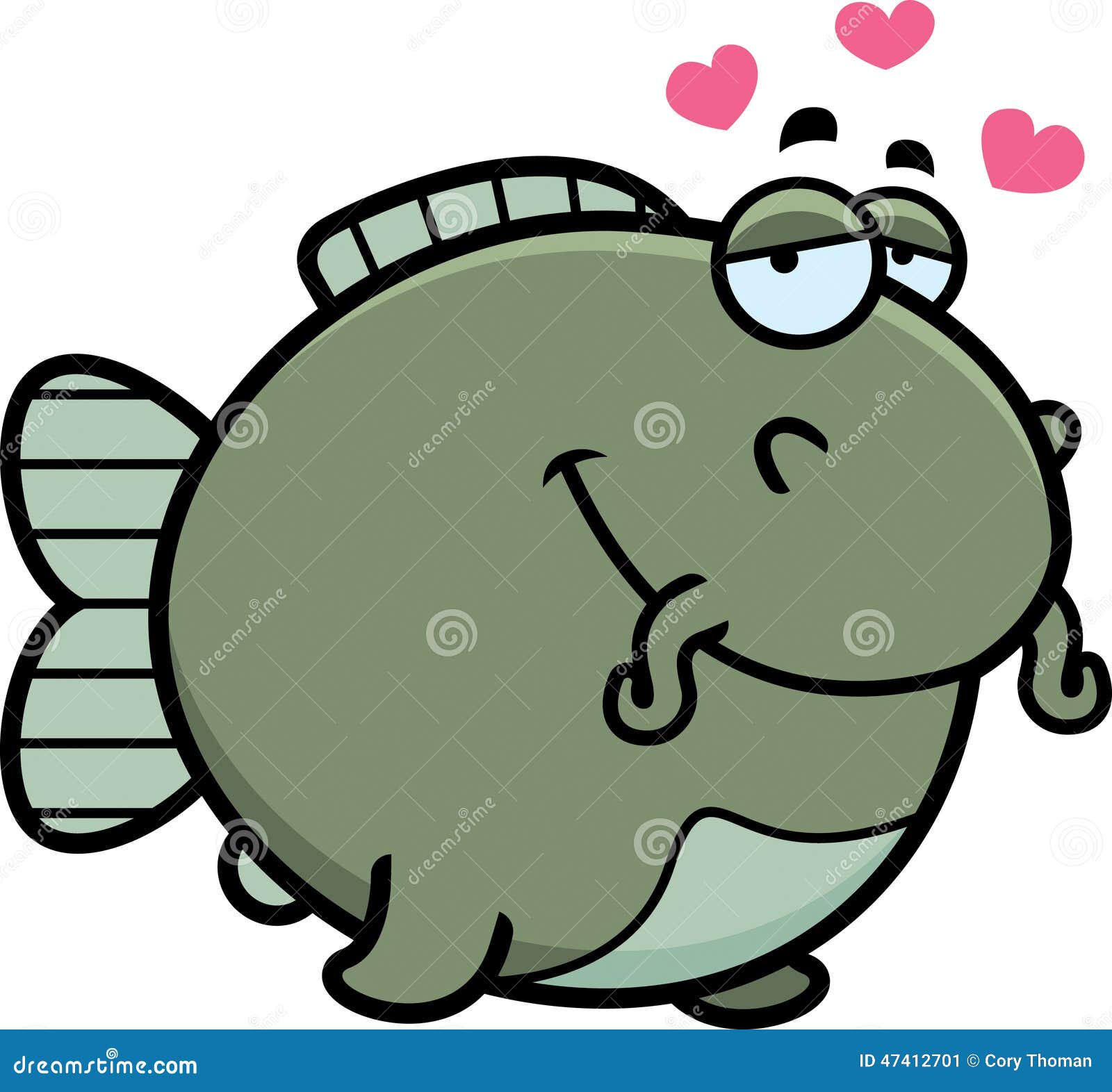 Cartoon Catfish in Love stock vector. Illustration of clipart 47412701
