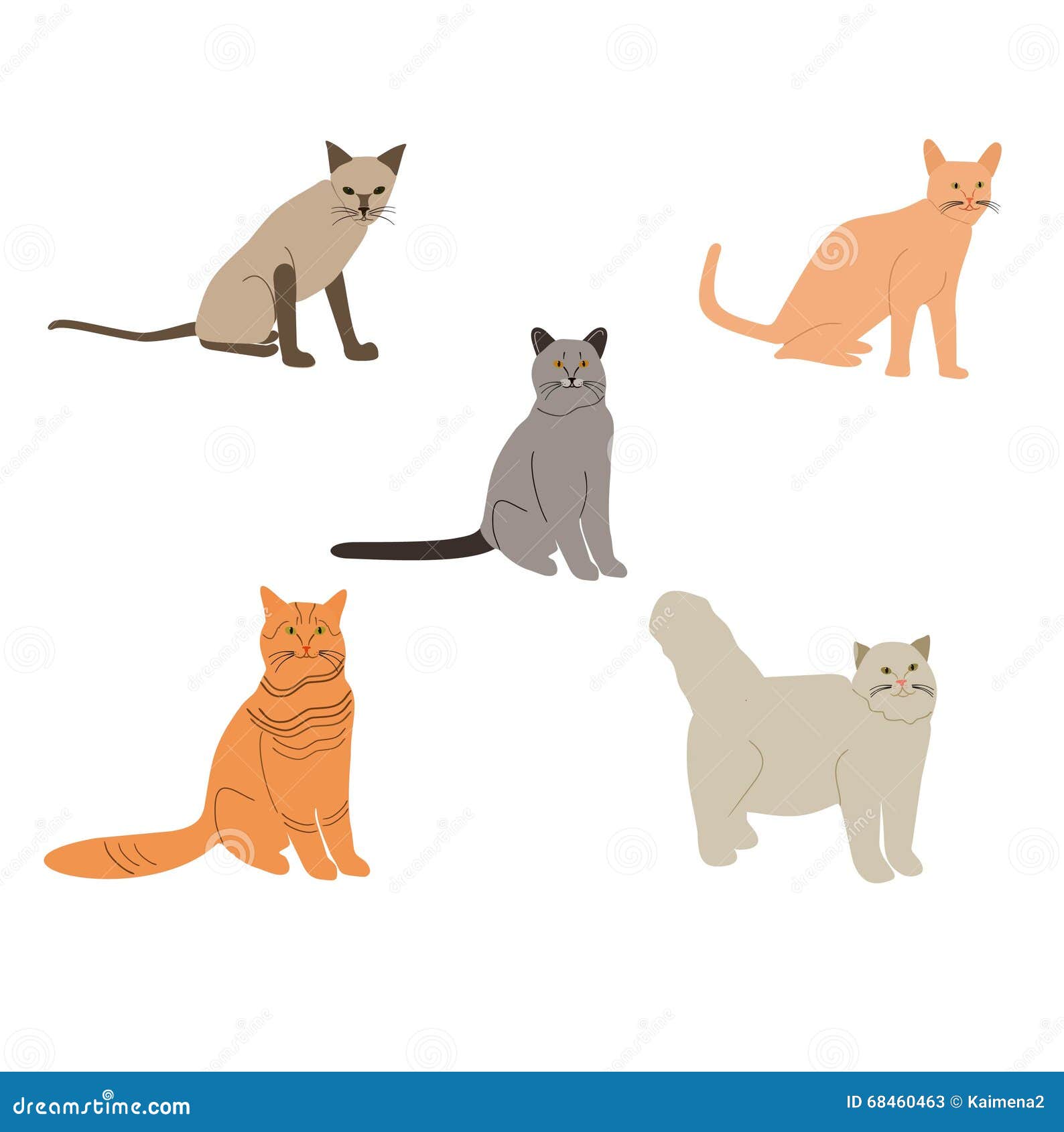Cartoon cats vector set. stock vector. Image of character 68460463