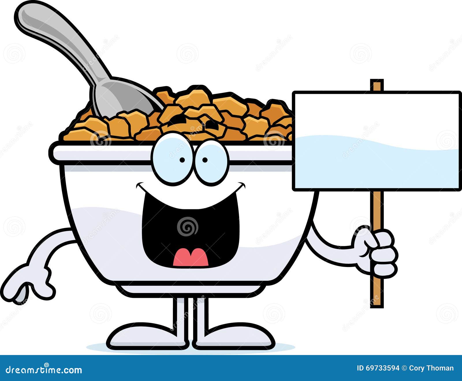 Cartoon Cereal Sign stock vector. Illustration of clip - 69733594