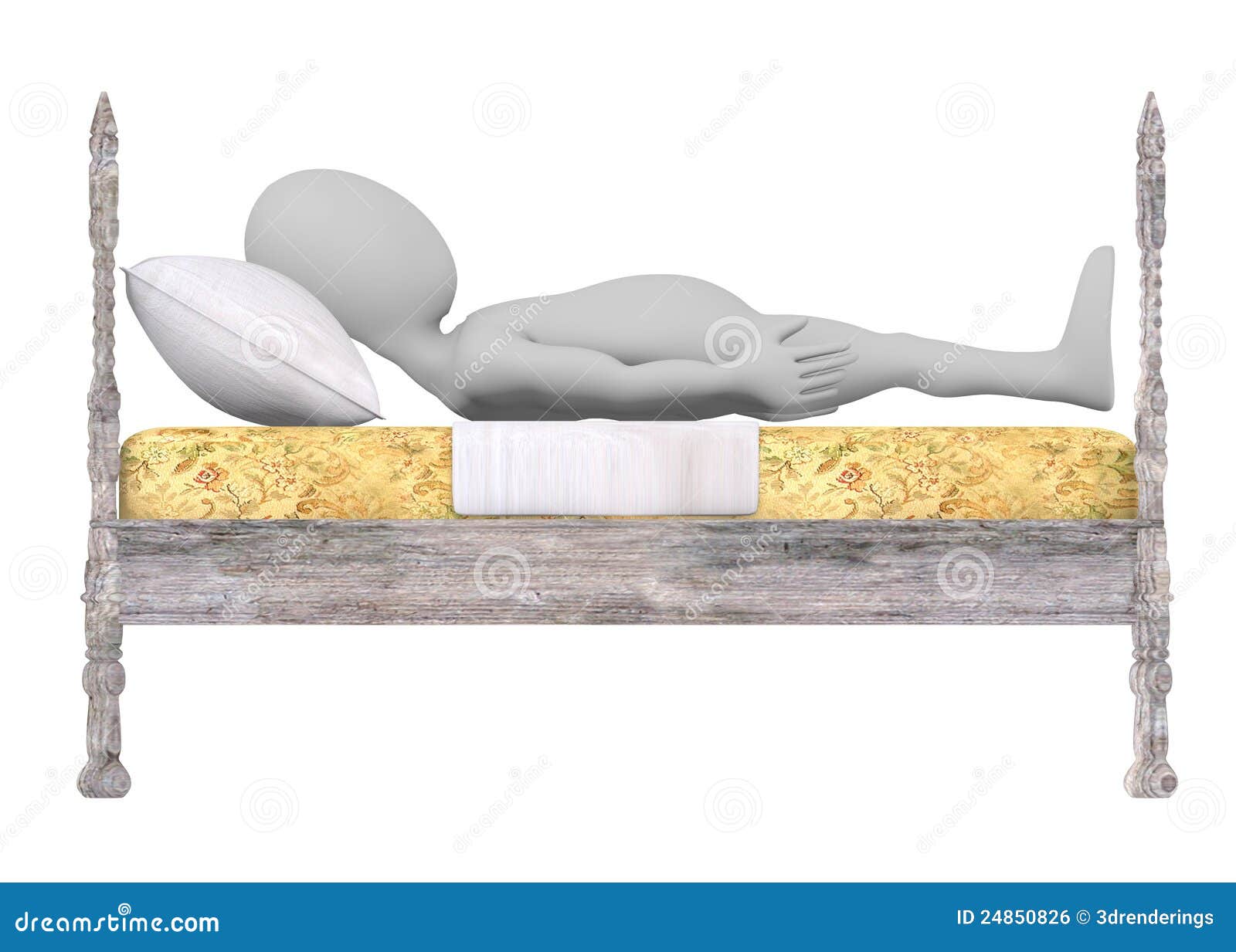 Cartoon Character on Bed from Side Stock Illustration Illustration of cute, sleep 24850826