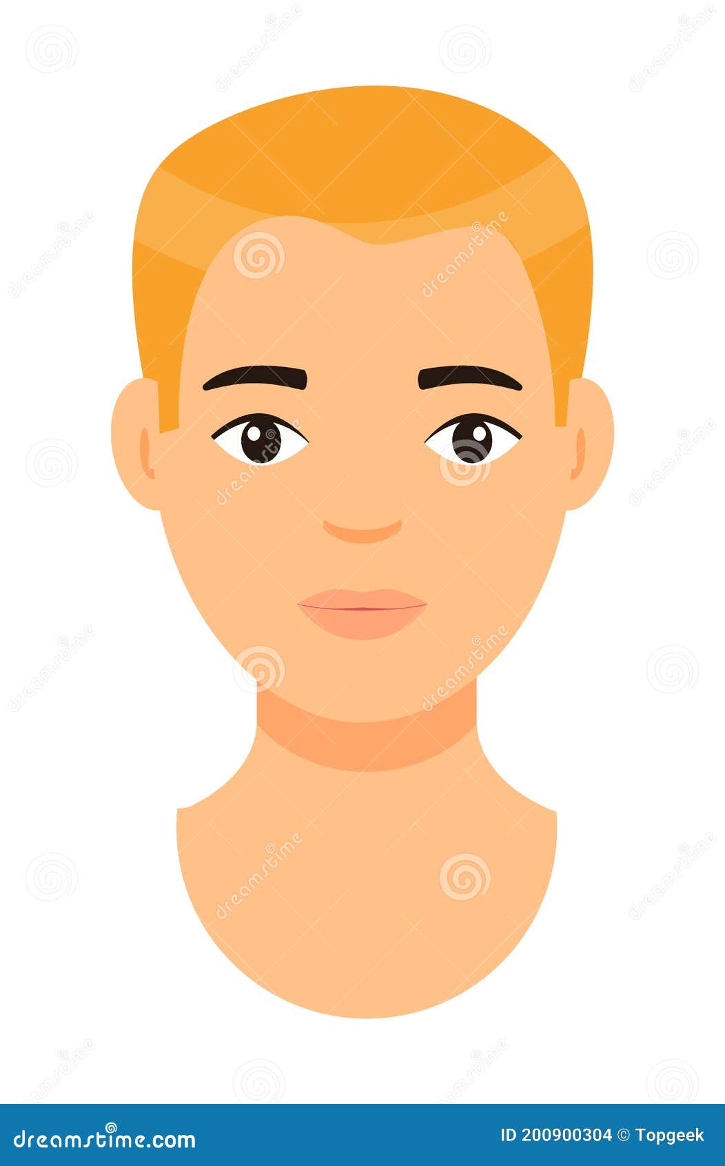 Cartoon Character, Blond Man, Guy With Fair Hair, Avatar Or Portrait Of