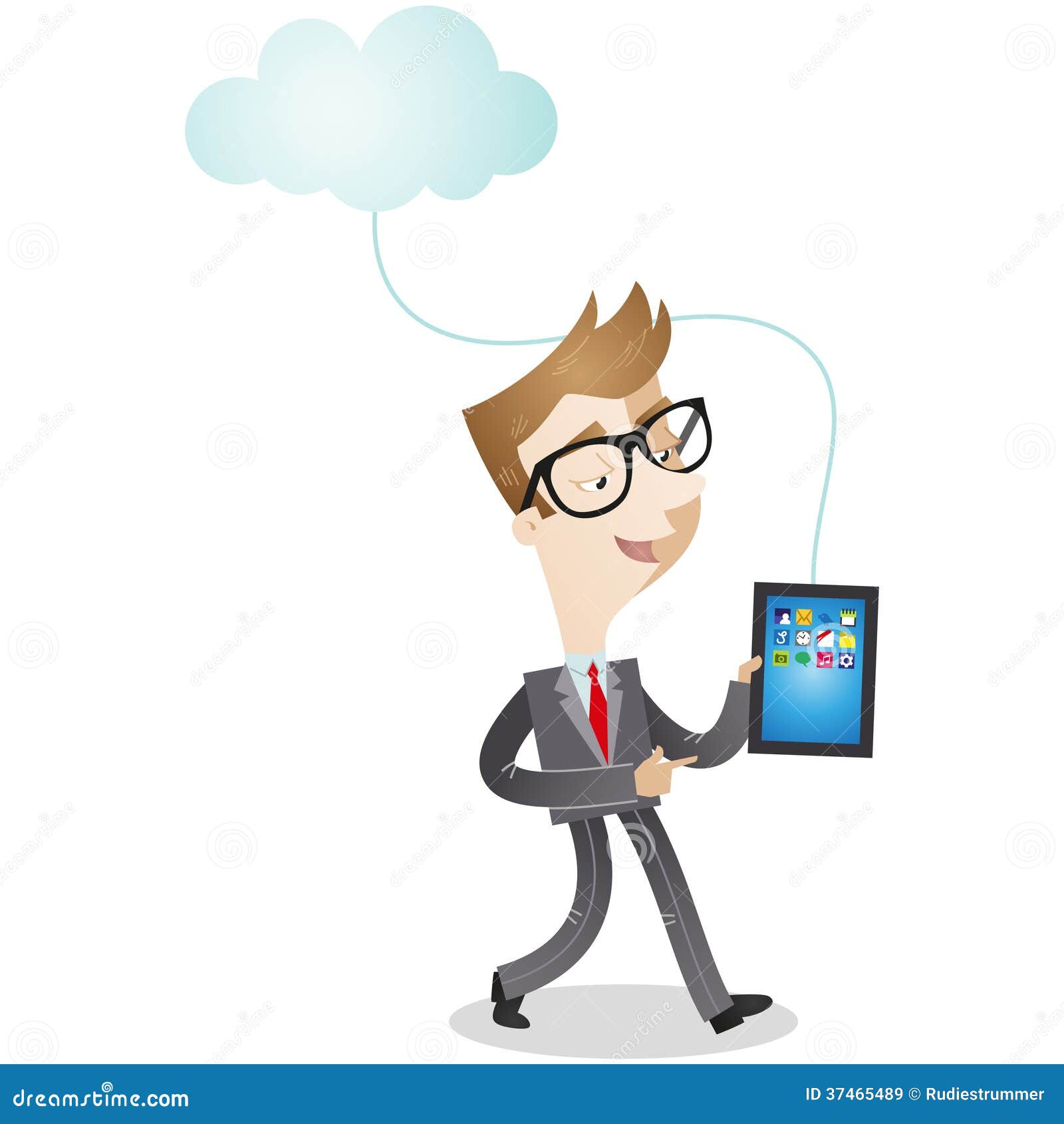Cartoon Character: Businessman with Tablet and Clo Stock Vector - Illustration of networking, expertise: 37465489 Cartoon Character: Businessman with Tablet and Clo Stock Vector - Illustration of networking, expertise: 37465489