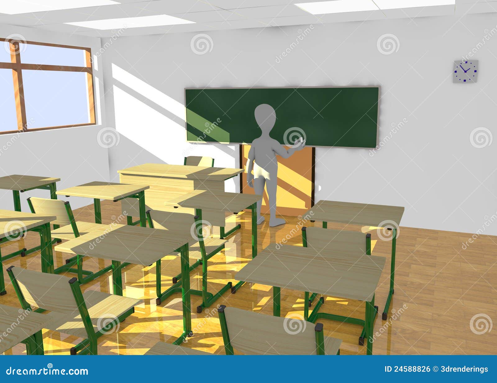 Cartoon Character In Classroom Teaching2 Royalty Free Stock Image