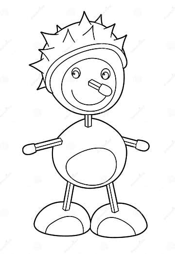 Cartoon Character - Coloring Page - Chestnut Creature Stock ...