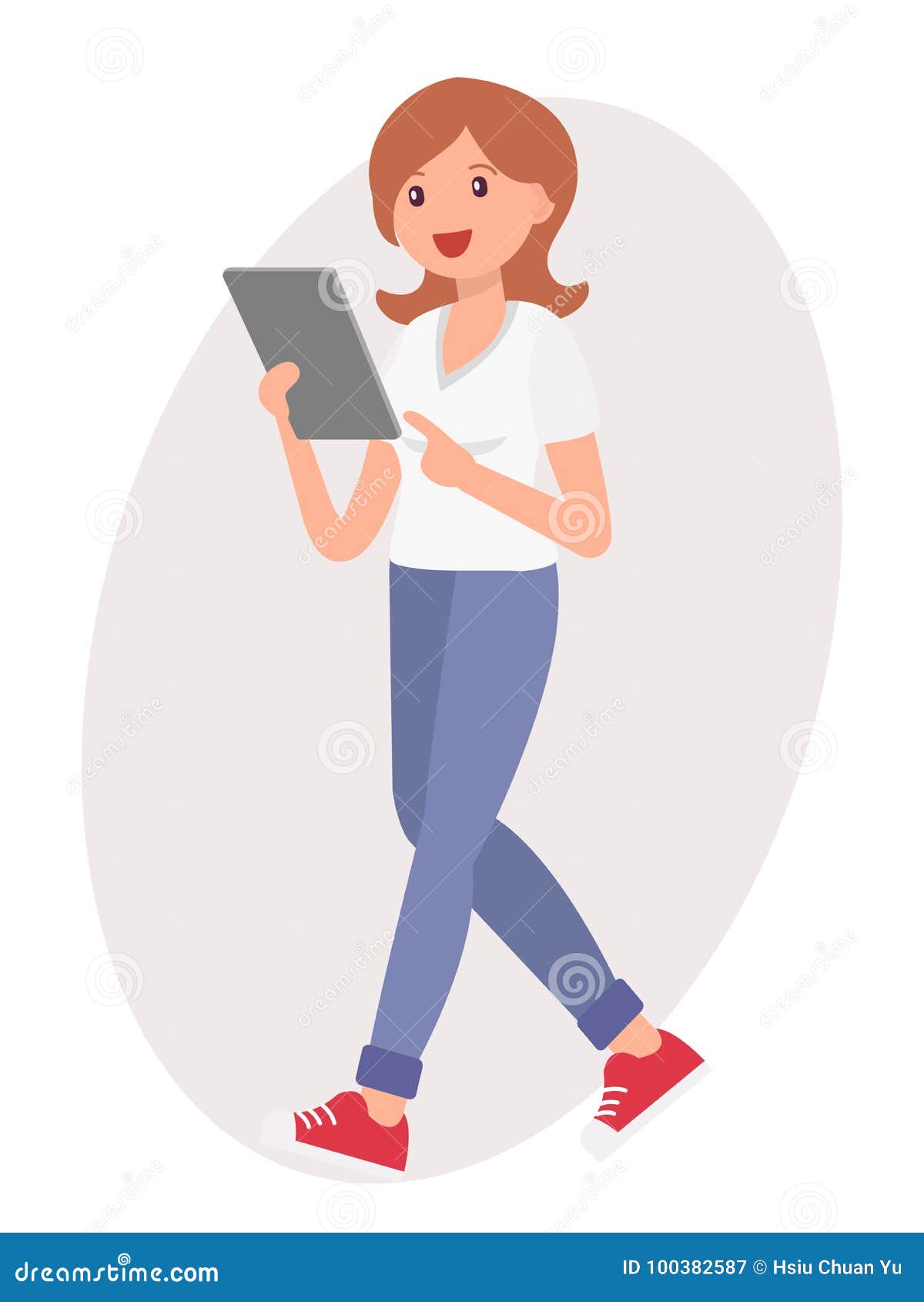 Cartoon Character Design Female Woman Stand Watching Tablet with Stock Vector - Illustration of style, tablet: 100382587 Cartoon Character Design Female Woman Stand Watching Tablet with Stock Vector - Illustration of style, tablet: 100382587