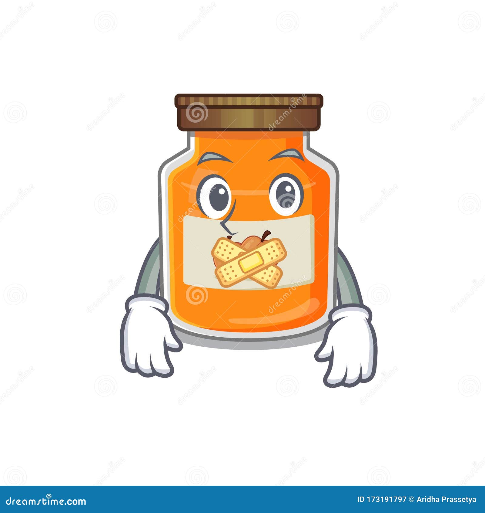 cartoon character  peach jam making a silent gesture