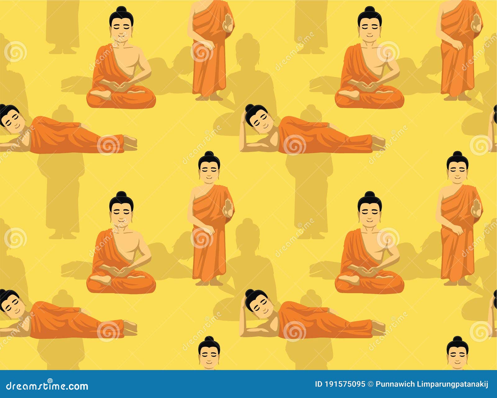 Buddha Poses Cartoon Vector Seamless Background Wallpaper-01 Stock Vector - Illustration of file, lotus: 191575095 Buddha Poses Cartoon Vector Seamless Background Wallpaper-01 Stock Vector - Illustration of file, lotus: 191575095