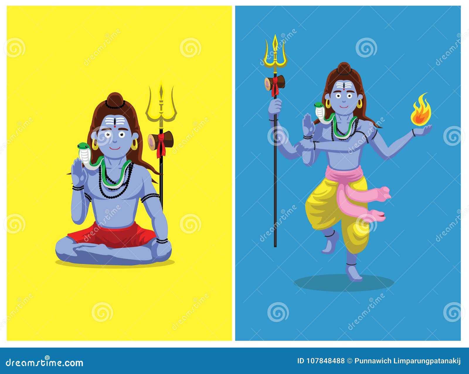 Hindu God Shiva Sitting Dance Cartoon Vector Illustration Stock Vector -  Illustration of bhairava, blue: 107848488