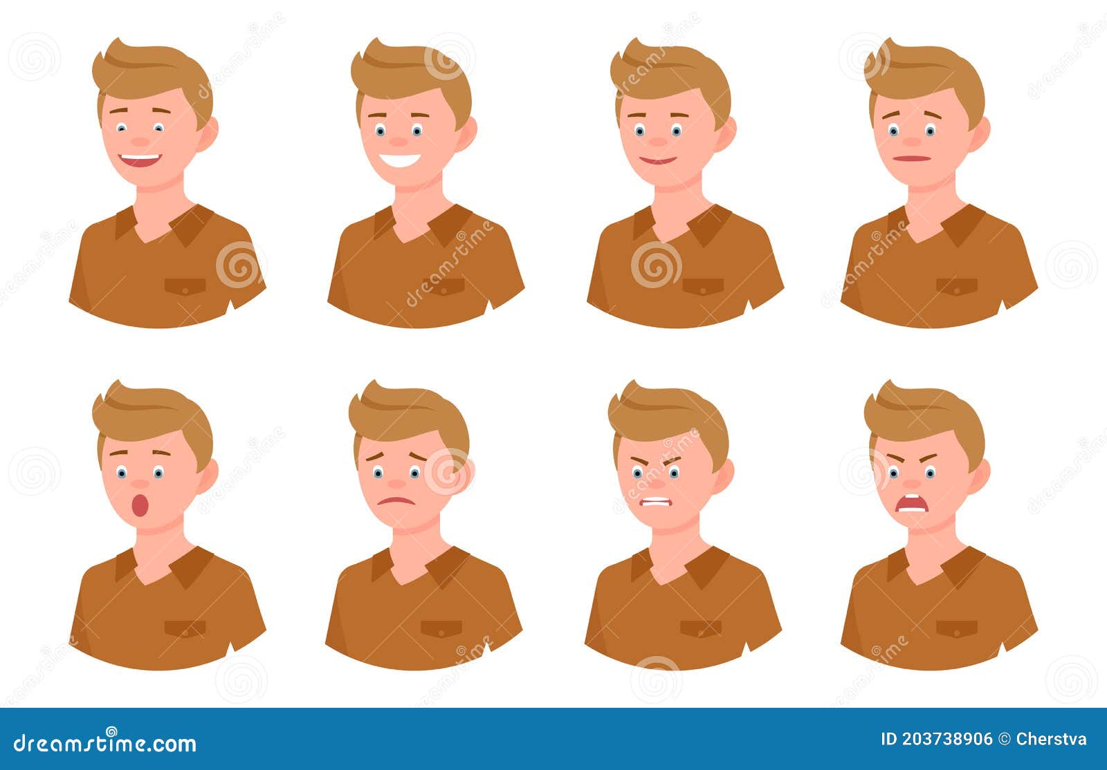 Cartoon Character Face Blonde Office Man Side View Vector Set. Happy, Smiling, Upset, Surprised, Sad, Angry, Shouting Person Stock Vector - Illustration of design, people: 203738906 Cartoon Character Face Blonde Office Man Side View Vector Set. Happy, Smiling, Upset, Surprised, Sad, Angry, Shouting Person Stock Vector - Illustration of design, people: 203738906