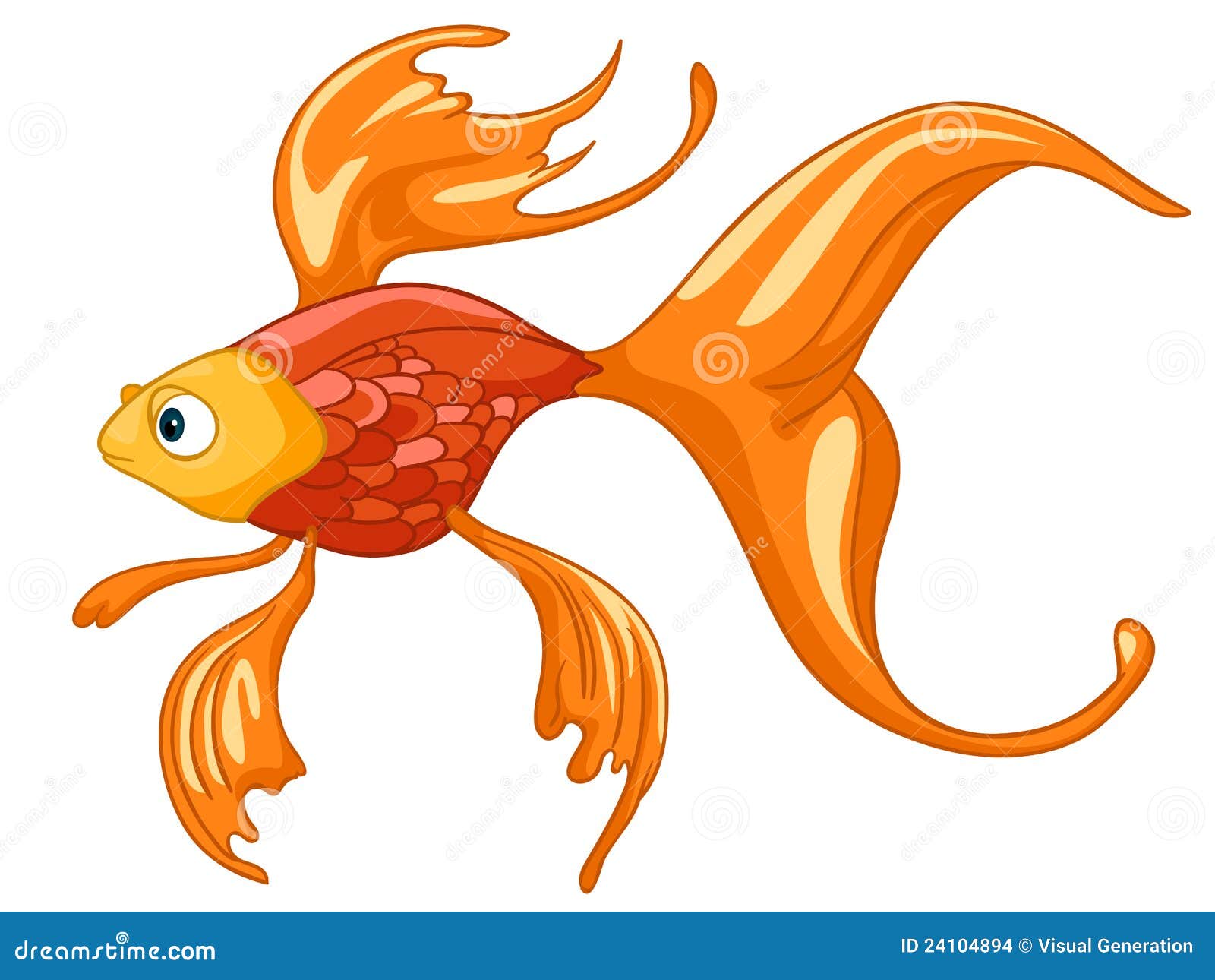 Cartoon Character Fish stock vector. Illustration of smiling - 24104894