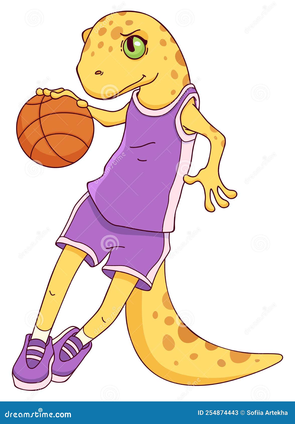 Cute basketball player cartoon character Vector Image