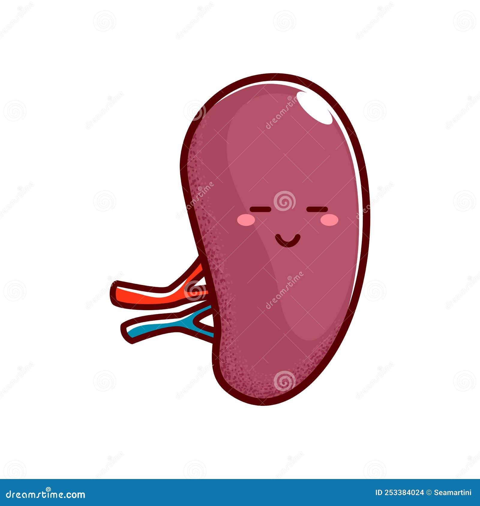 Cartoon Character, Happy Smiling Healthy Kidney Stock Vector ...