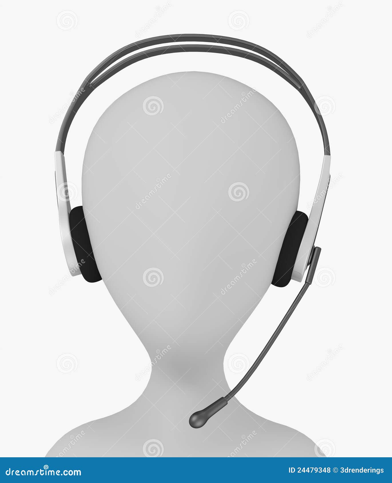 Cartoon Character with Headphones with Mic on Head Stock Illustration -  Illustration of help, speaker: 24479348