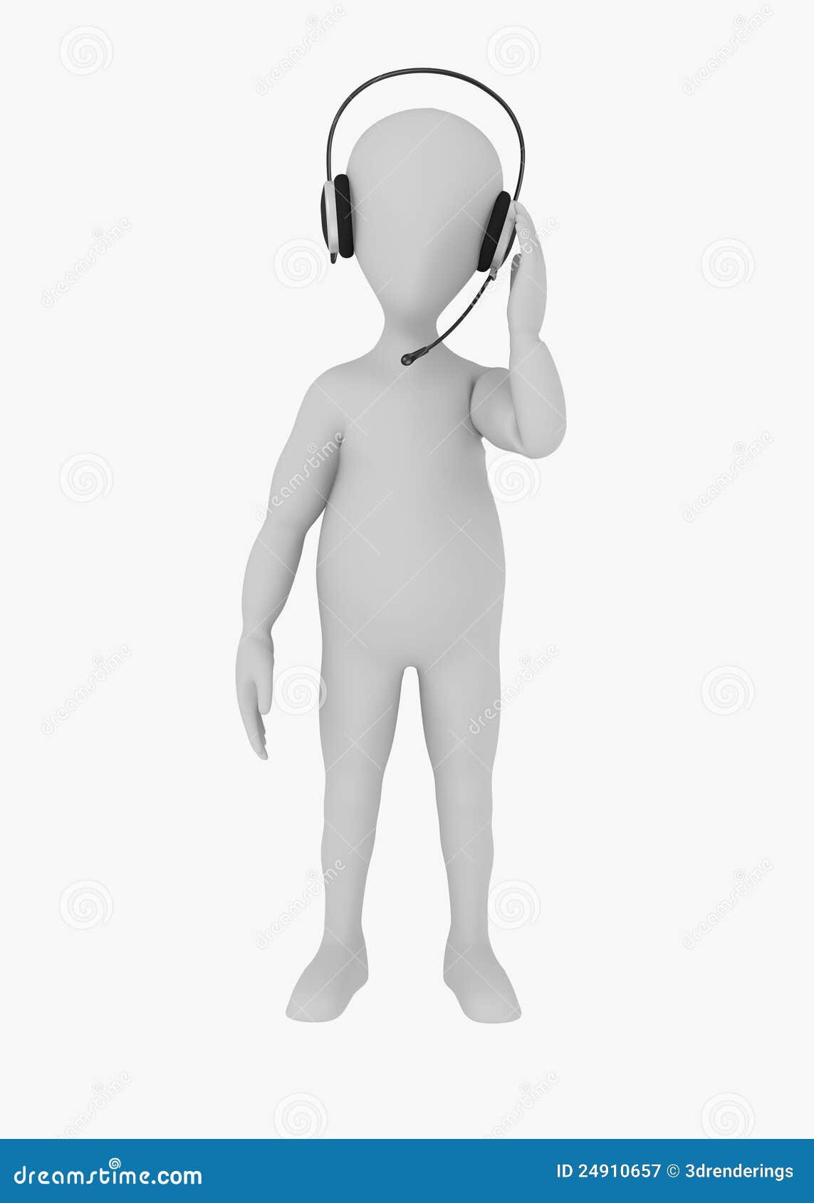 Cartoon Character with Headphones - Operator Speak Stock Illustration -  Illustration of character, bussiness: 24910657
