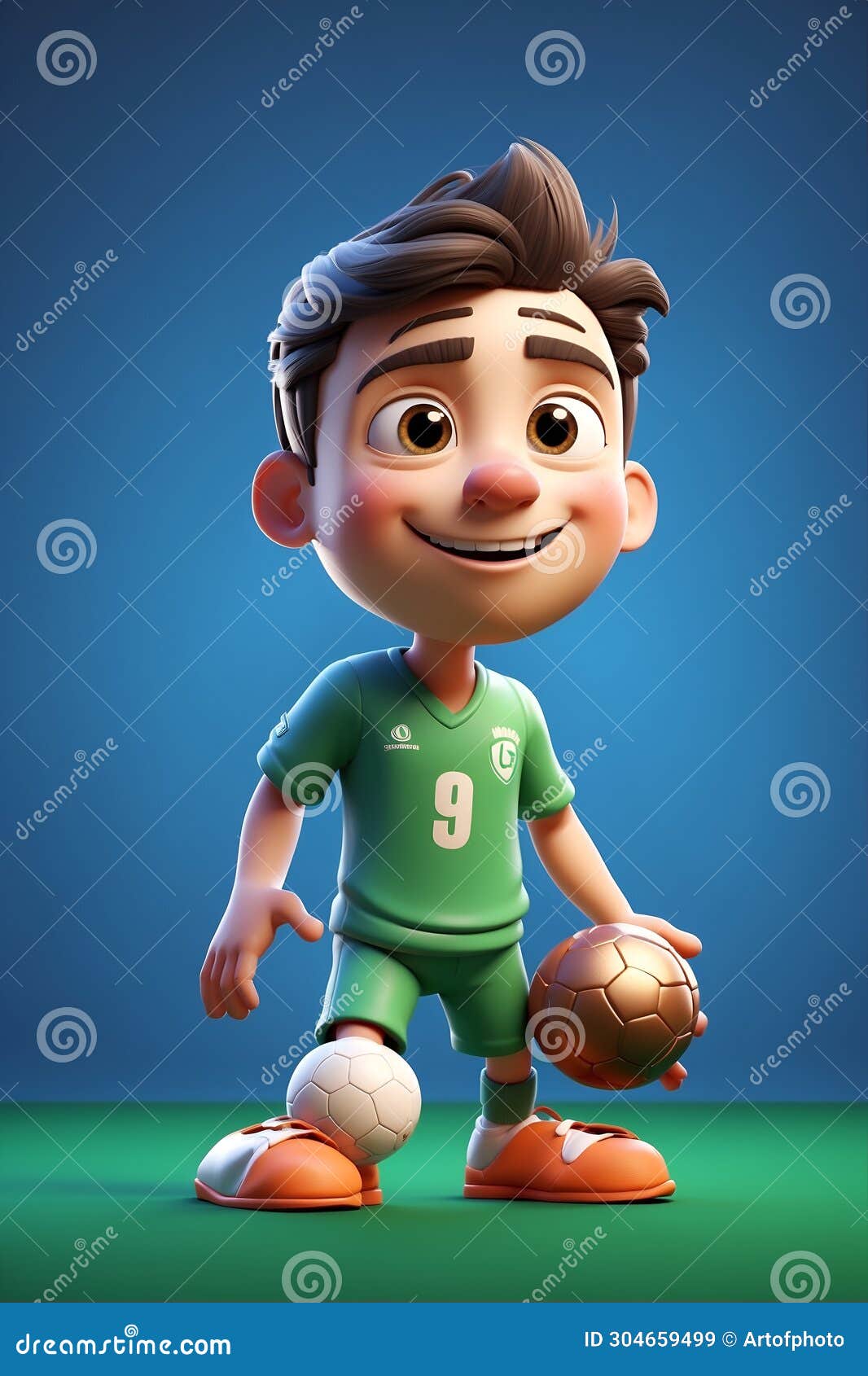 Cartoon Character Holding Soccer Ball - Fun and Playful Sports ...