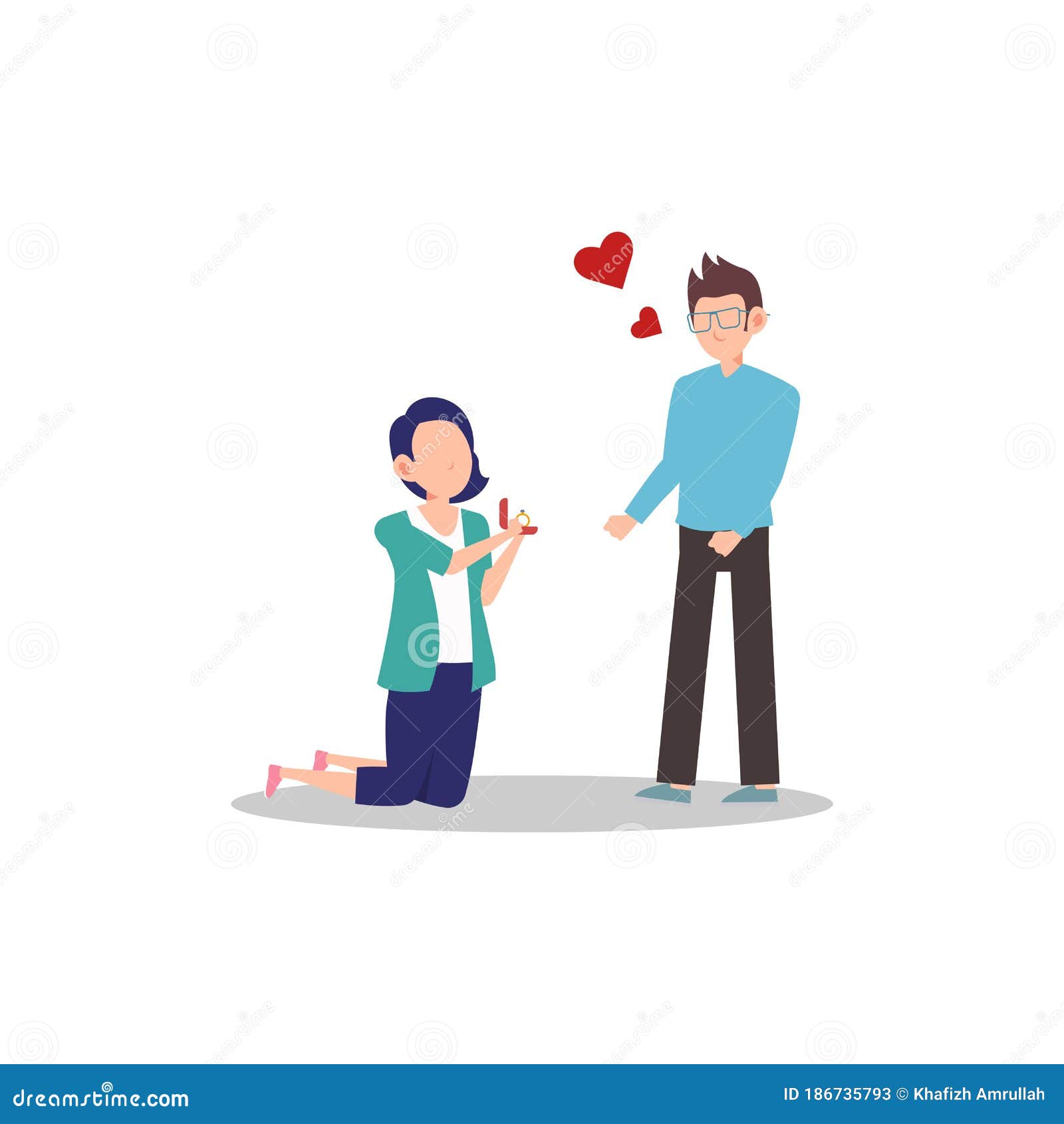 Cartoon Character Illustration of Happy Couple and Lover. Marriage Proposal from Girlfriend To Boyfriend Stock Vector - Illustration of happiness, date: 186735793 Cartoon Character Illustration of Happy Couple and Lover. Marriage Proposal from Girlfriend To Boyfriend Stock Vector - Illustration of happiness, date: 186735793