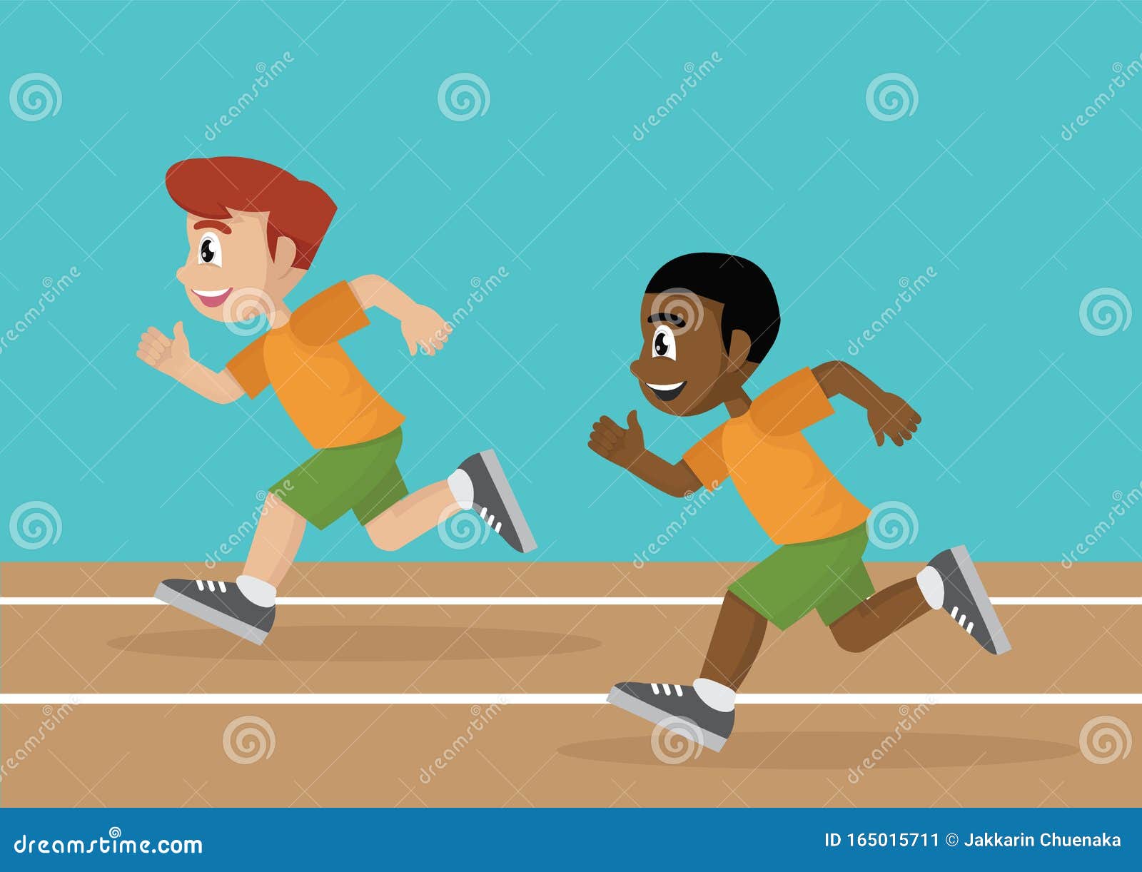 Cartoon Character, Boy Running a Race Track. Stock Vector - Illustration of  girl, runner: 165015711