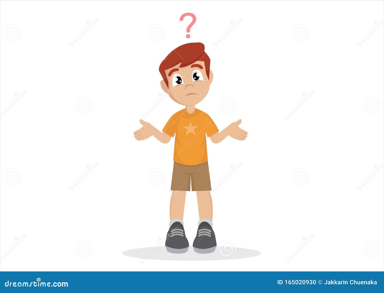 Cartoon Character, Confused Child. Stock Vector - Illustration of mark,  confused: 165020930