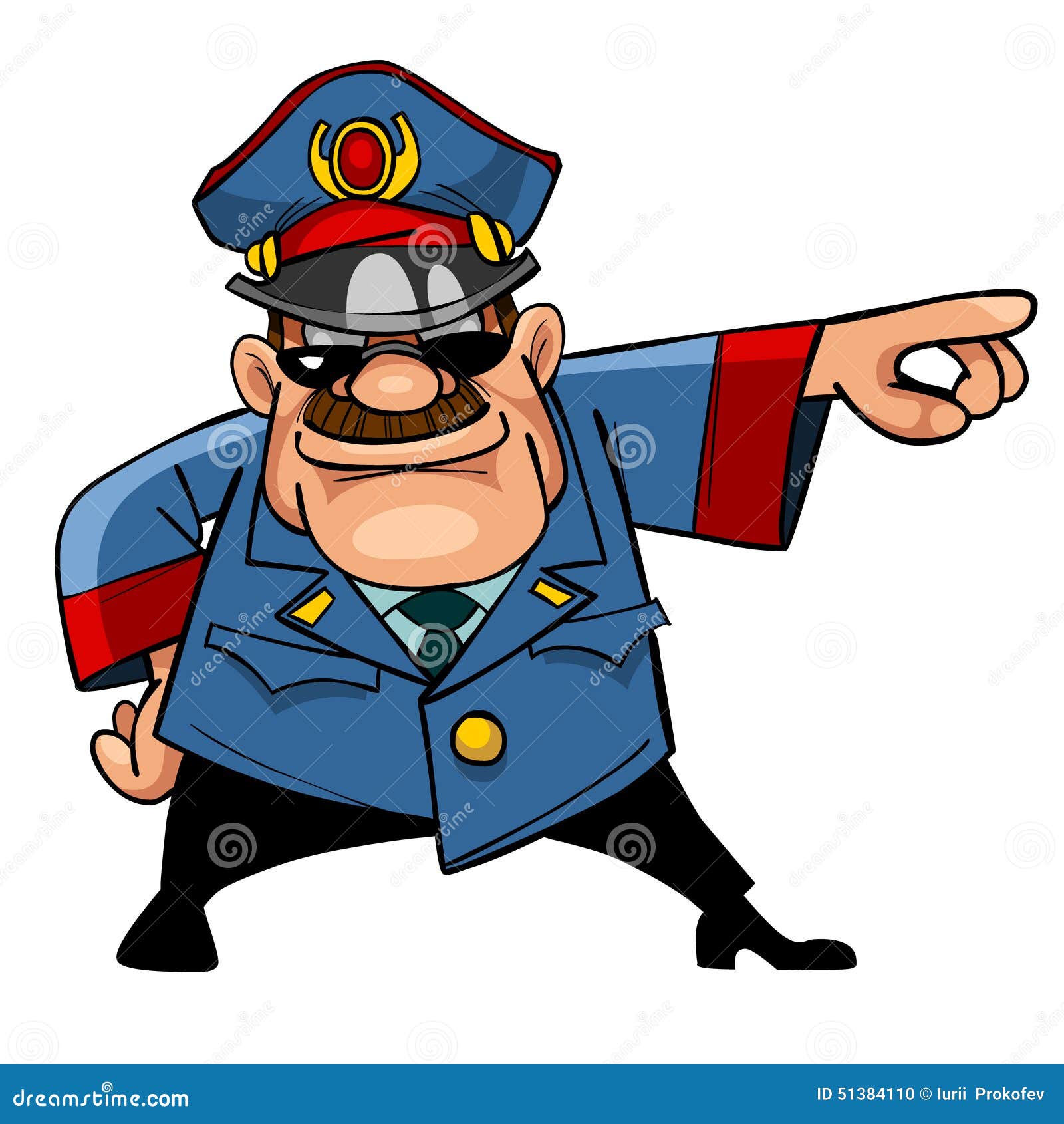 cartoon character menacing police indicates hand