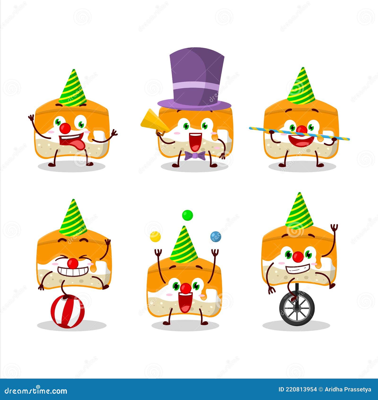 Orange Cake Cartoon Character With Love Cute Emoticon CartoonDealer