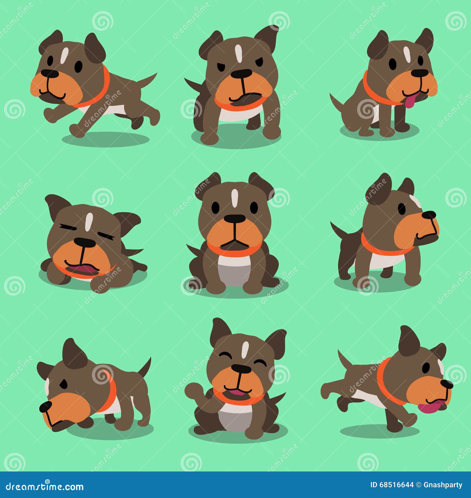 Cartoon Character Pit Bull Terrier Dog Poses Stock Vector - Illustration of front, simple: 68516644 Cartoon Character Pit Bull Terrier Dog Poses Stock Vector - Illustration of front, simple: 68516644