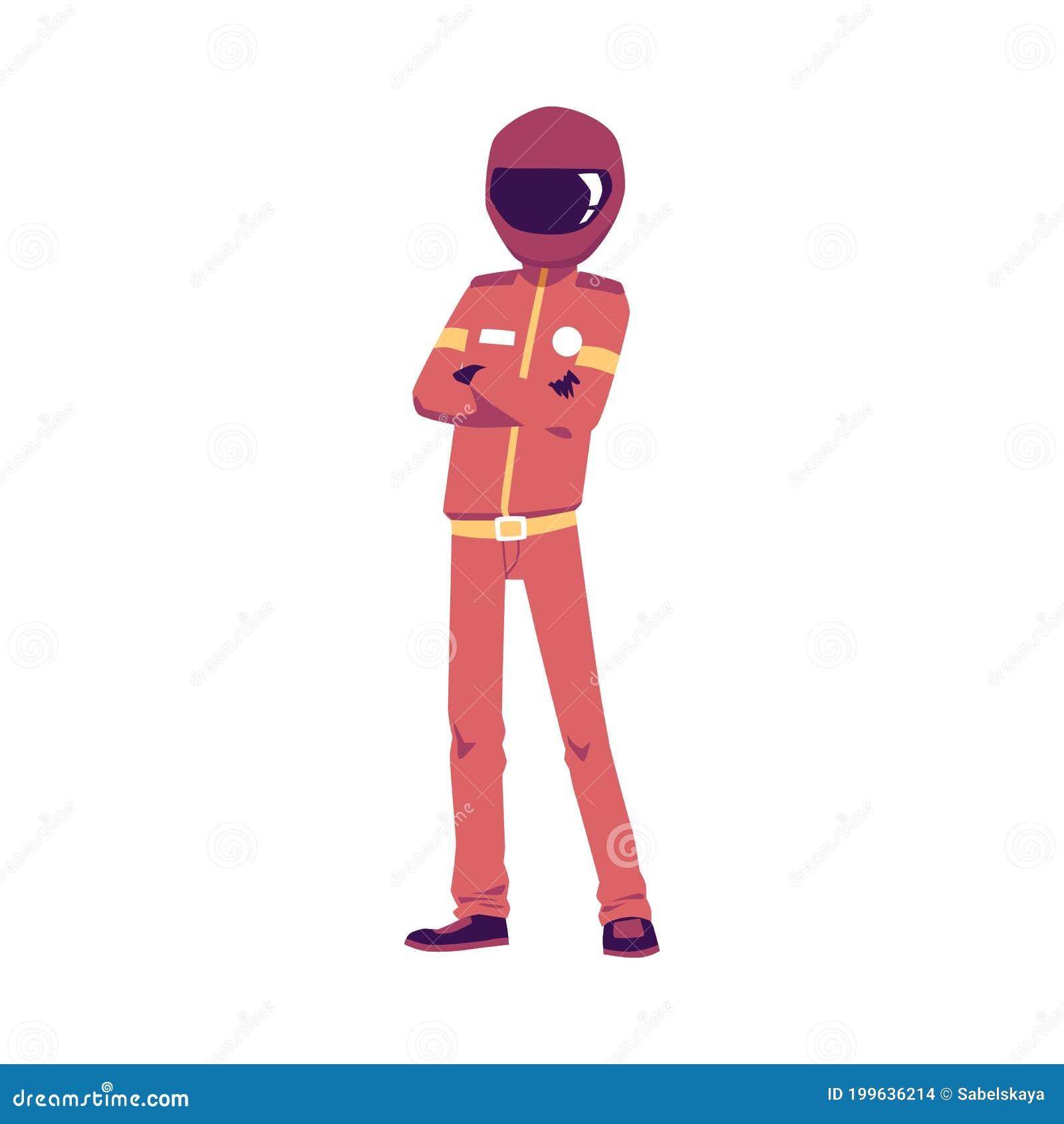 Cartoon Character Racer in Helmet and Red Uniform a Isolated Vector  Illustration Stock Vector - Illustration of racing, rider: 199636214