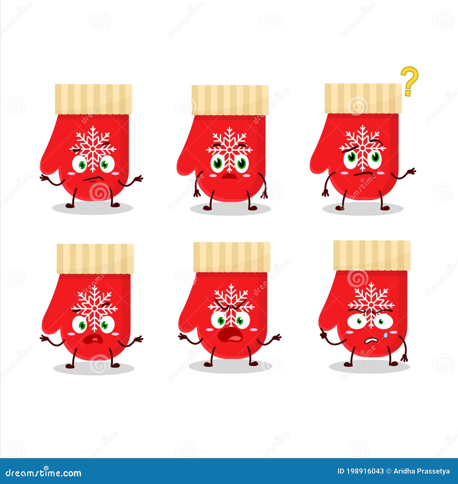 Cartoon Character of Red Gloves with What Expression Stock Vector ...