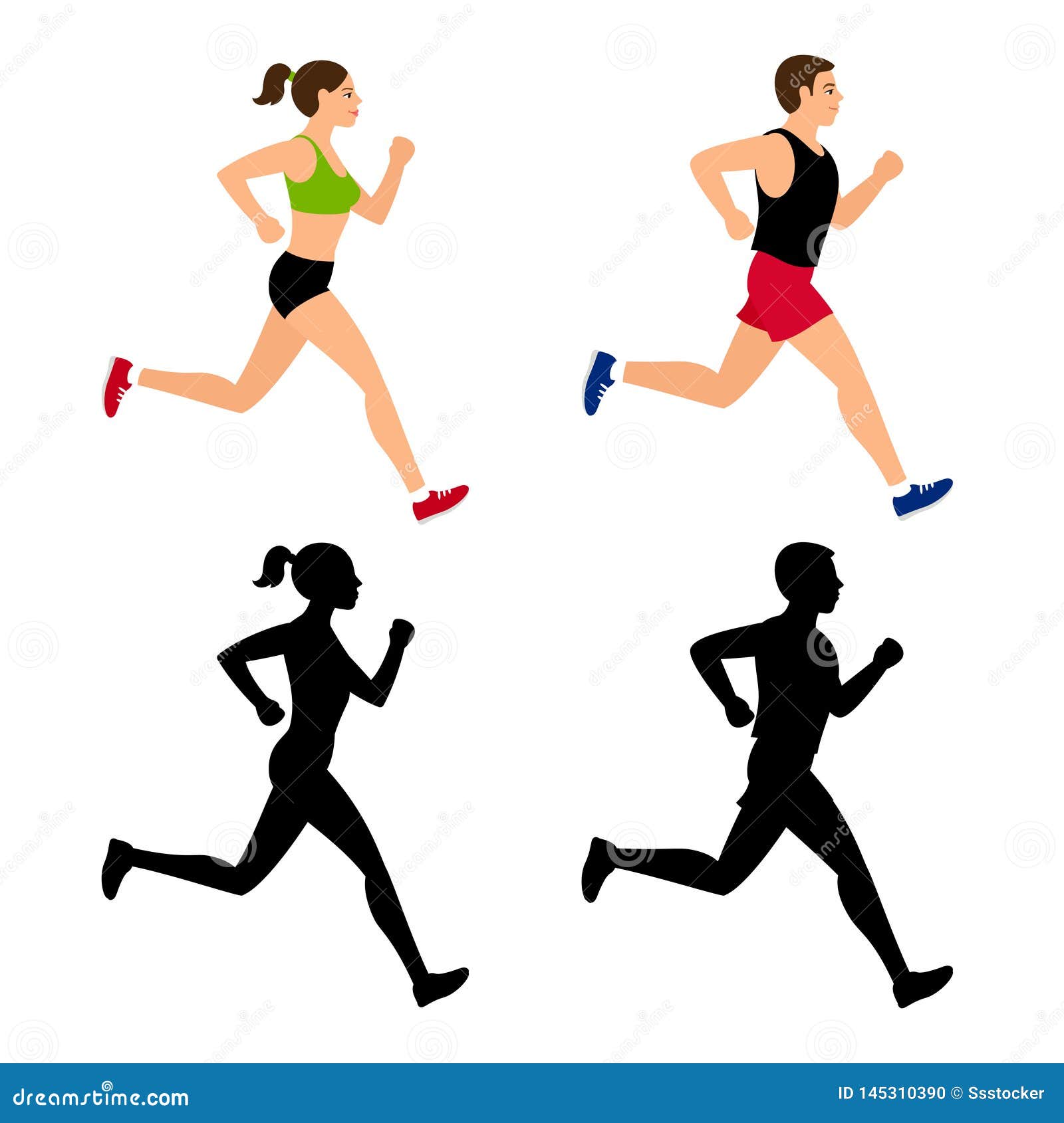 Cartoon Character Running People Stock Vector - Illustration of body, male:  145310390