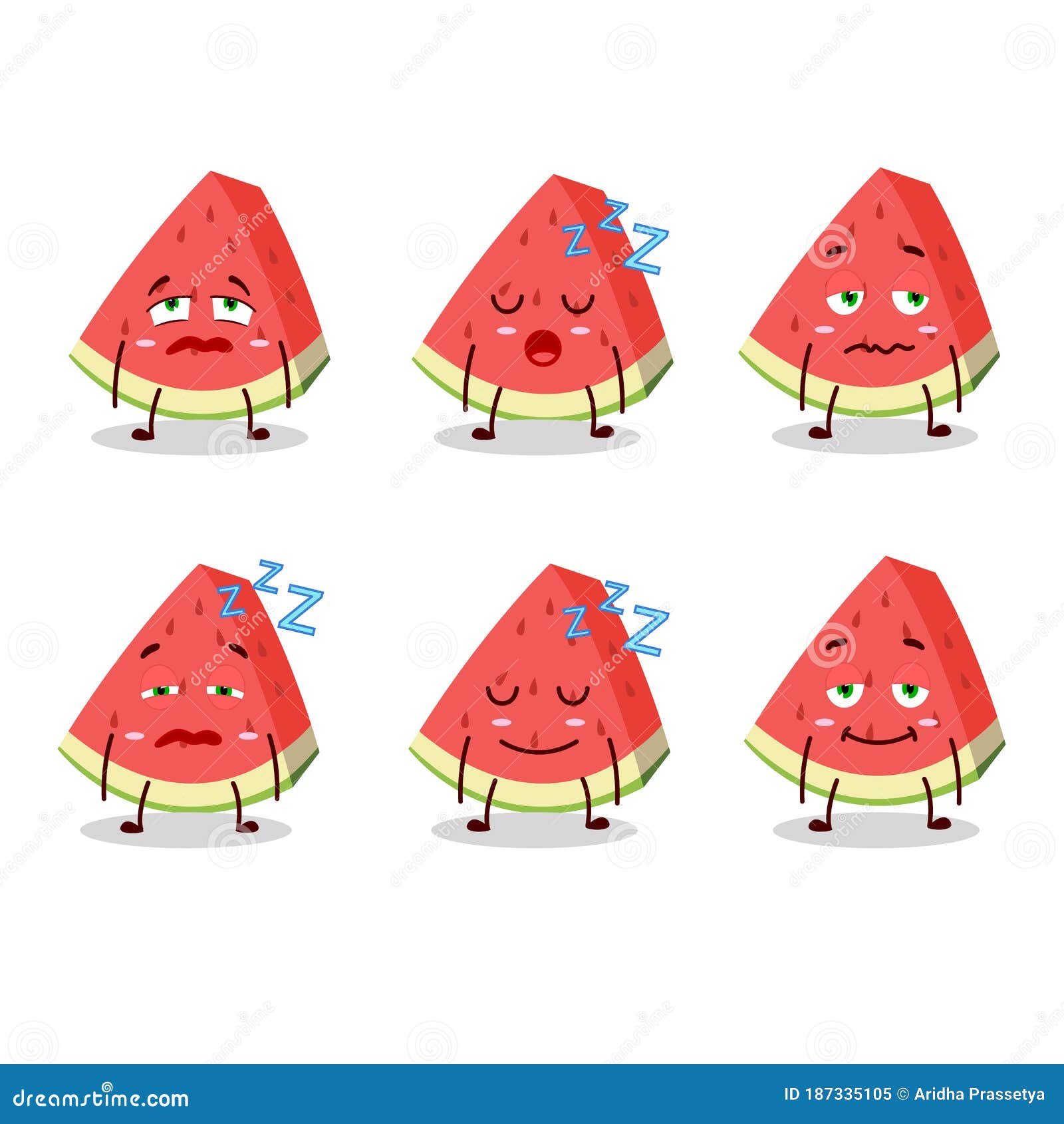 Cartoon Character of Slash of Watermelon with Sleepy Expression Stock  Vector - Illustration of cartoon, freshness: 187335105