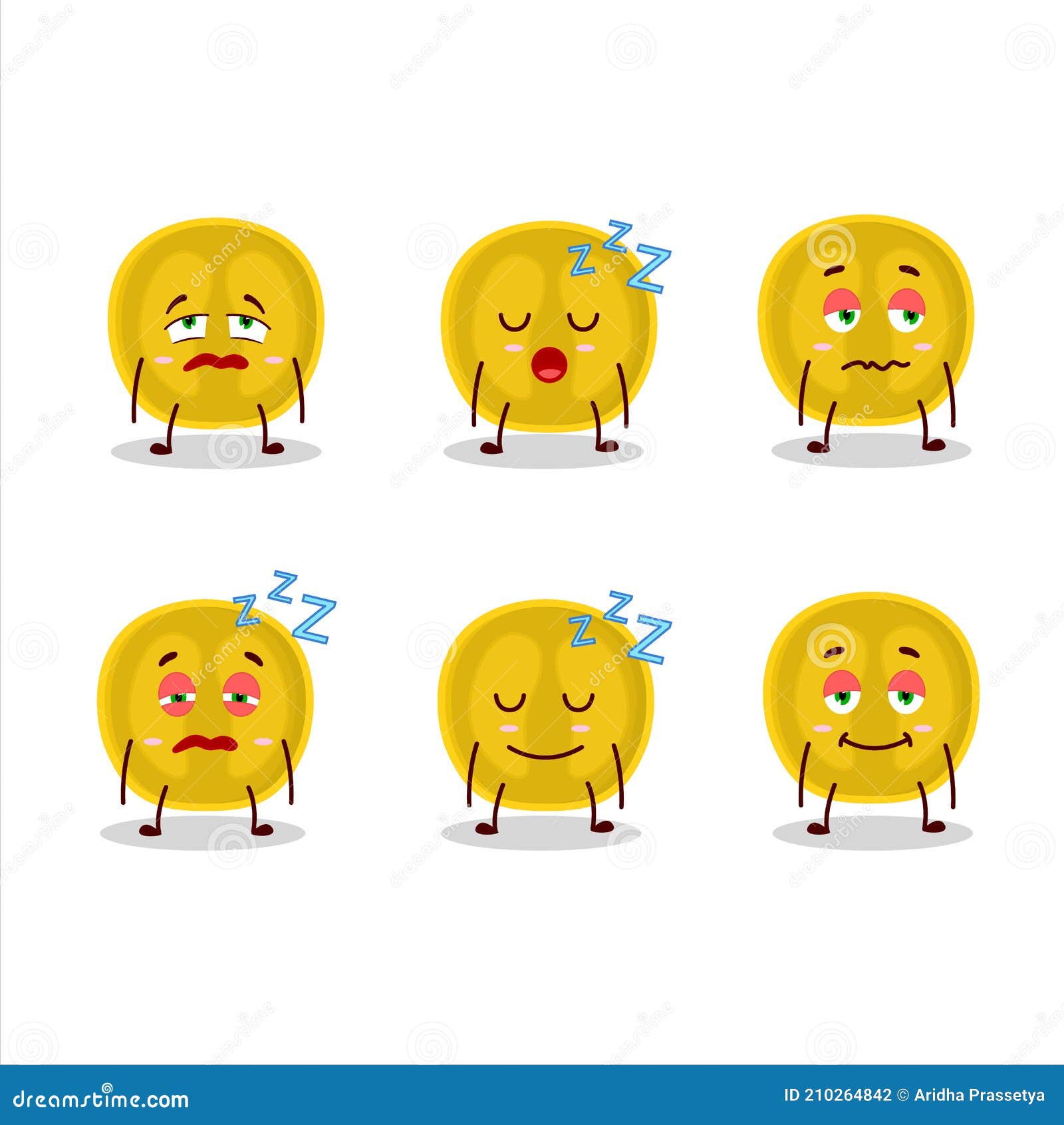 cartoon character of slice of nance with sleepy expression