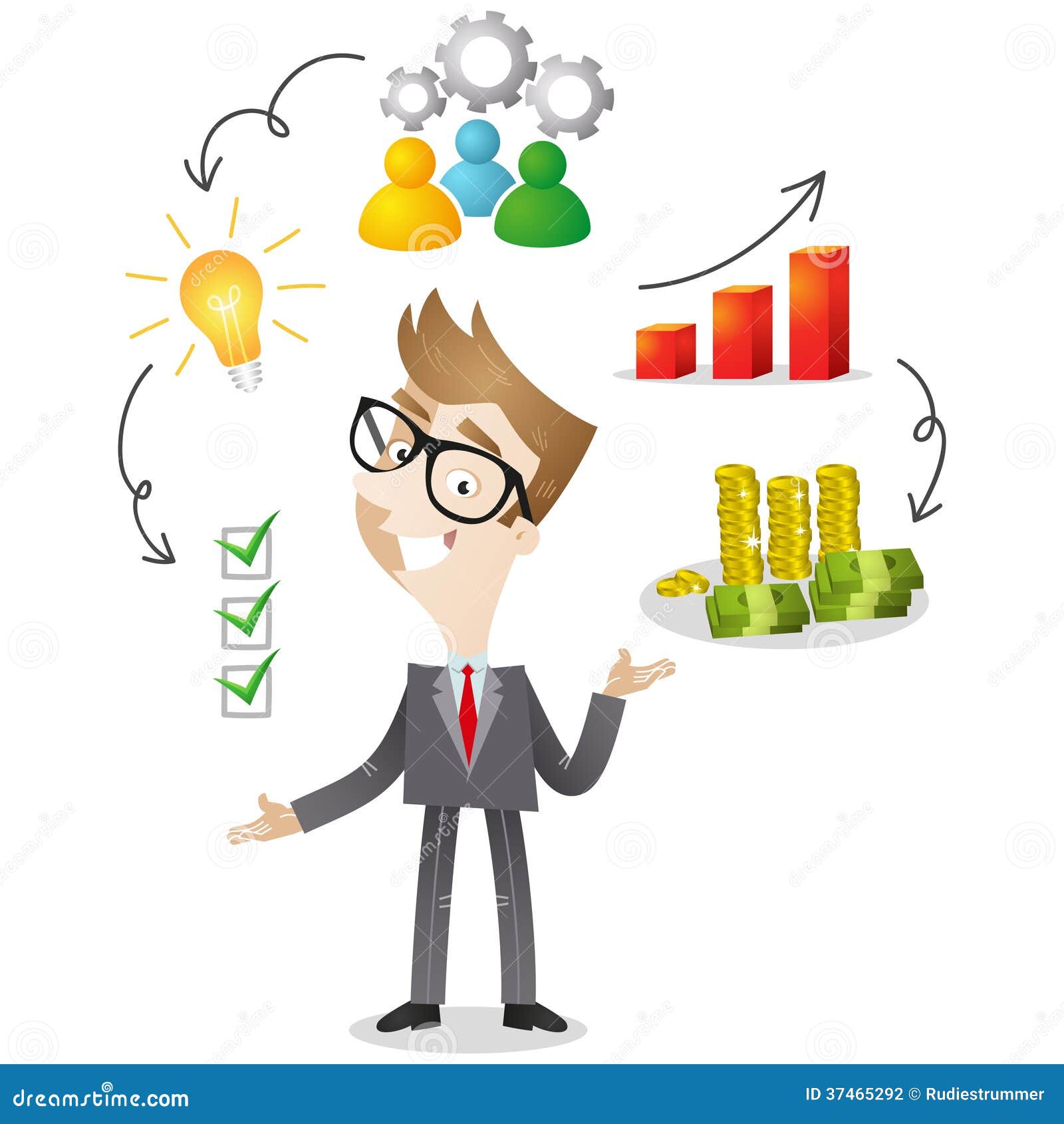 Cartoon Character: Successful Businessman Stock Vector 