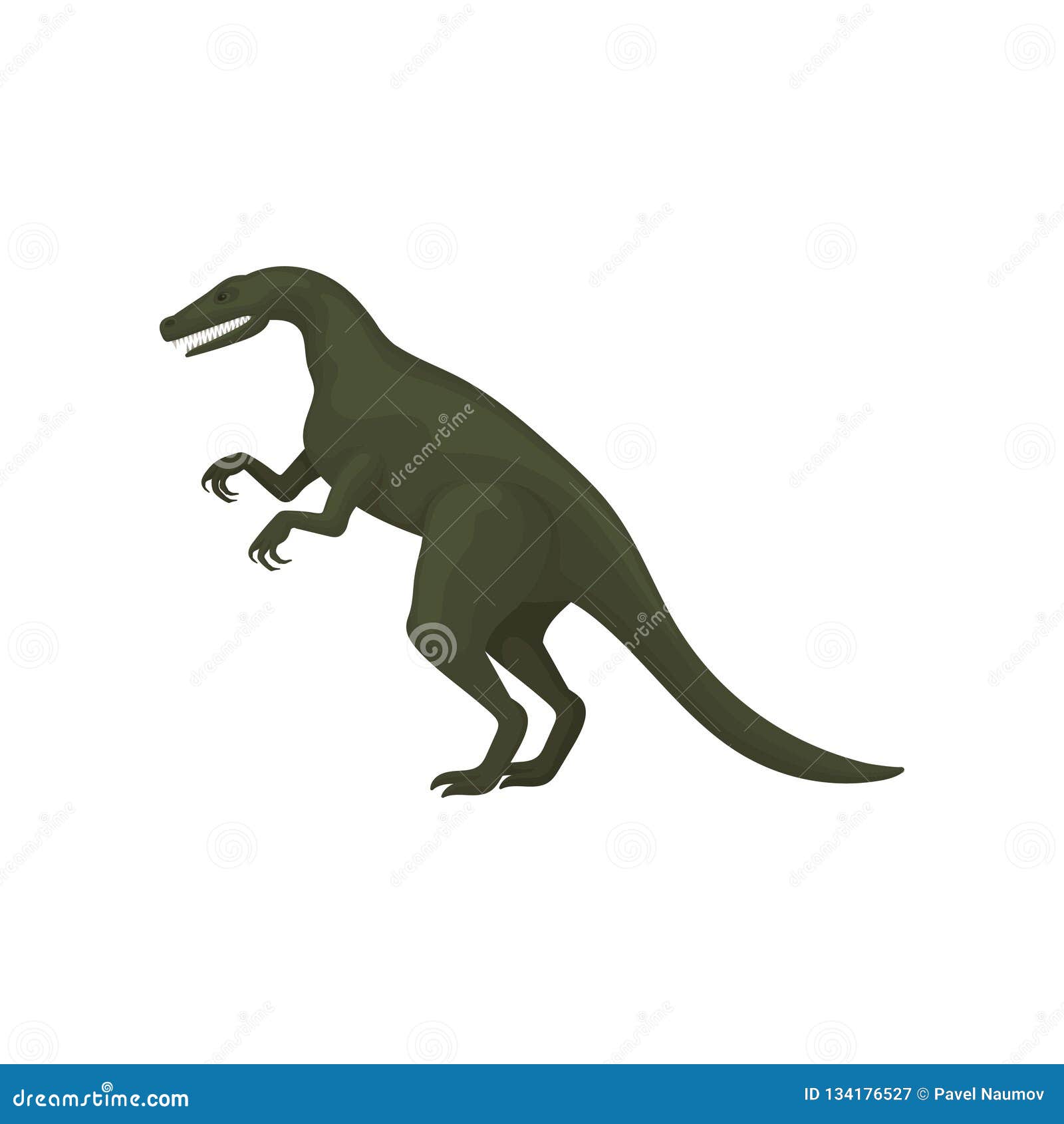 Dinosaur Running Vector Design Images, Long Tail Running Dinosaur