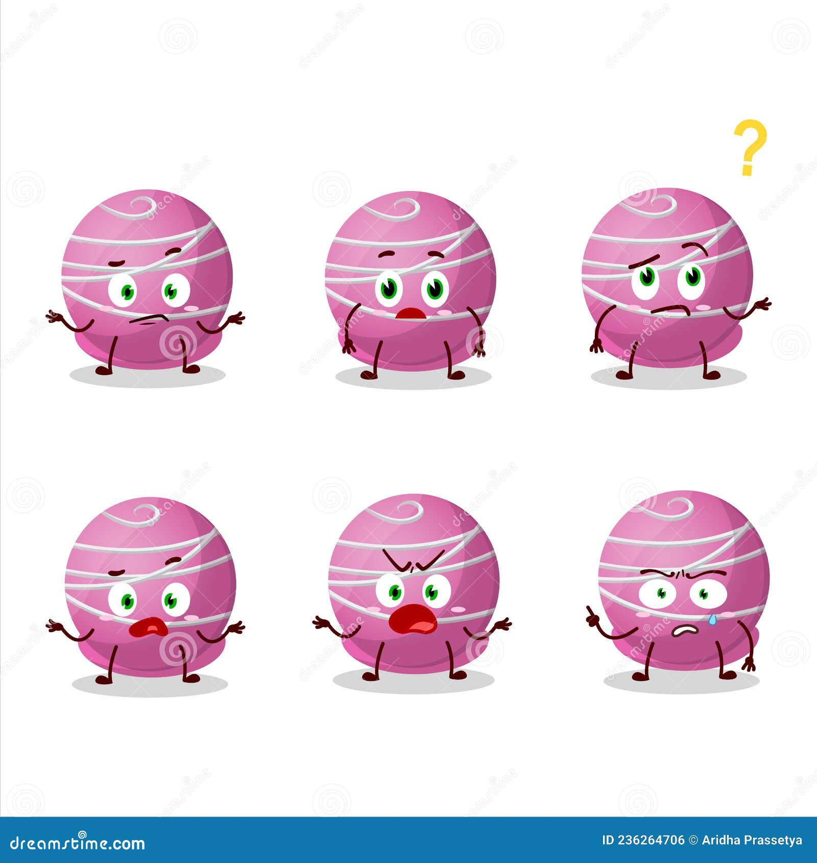 Cartoon Character of Truffle Strawberry Candy with What Expression