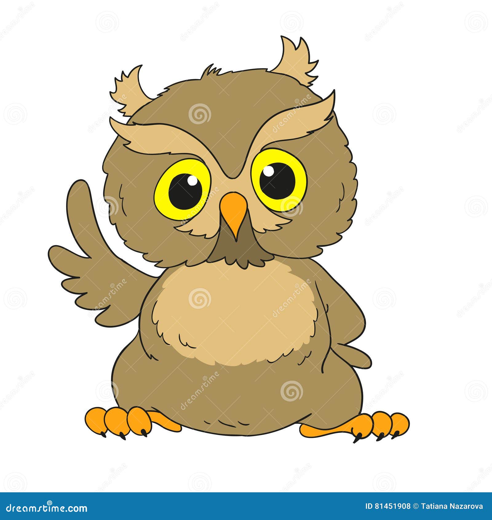 Cartoon Character Wise Owl. Vector Isolated Stock Illustration ...