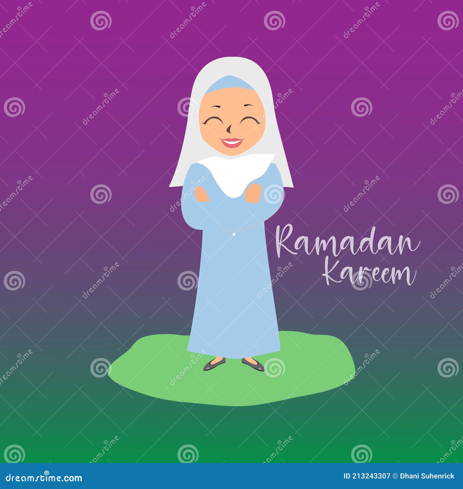 Cartoon Character of Woman in the Holy Month of Ramadan. with a Gradient  Background. Vector Illustration Stock Vector - Illustration of eyecatching,  cute: 213243307